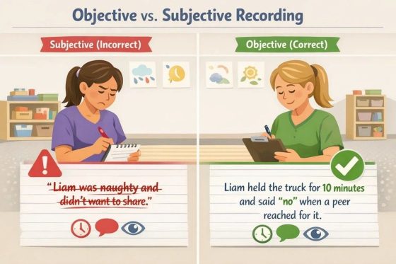 Objective vs subjective child observation recording